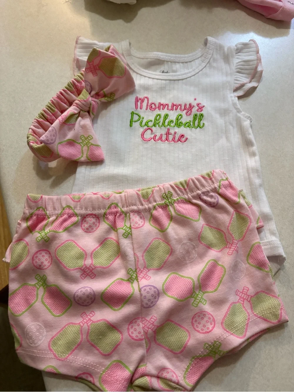 Mommy's Pickleball Cutie Pink Girls Pajama Set